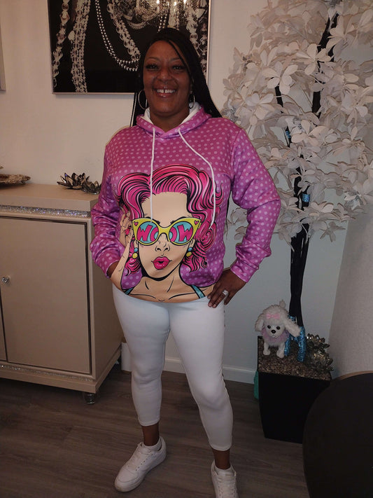 "3D graphic hoodie with kangaroo pockets" "Plus size graphic hoodie" "Hoodie with 3D design" "Fashionable plus size hoodie" "Curvy hoodie with kangaroo pockets" "Trendy graphic hoodie for plus size" "Stylish hoodie with pocket details" "Eye-catching 3D ho