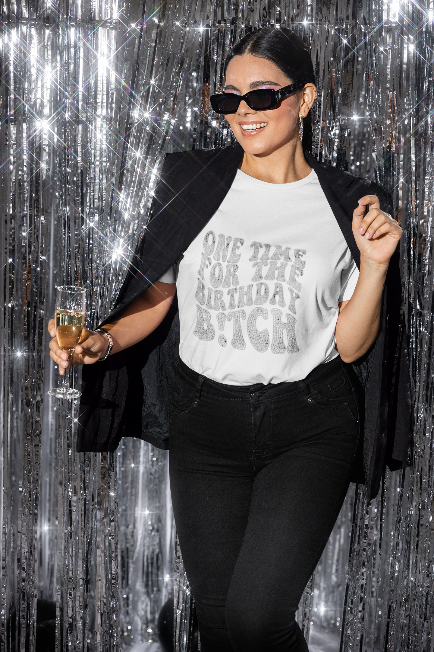 Birthday Bitch Tee (Rhinestone)