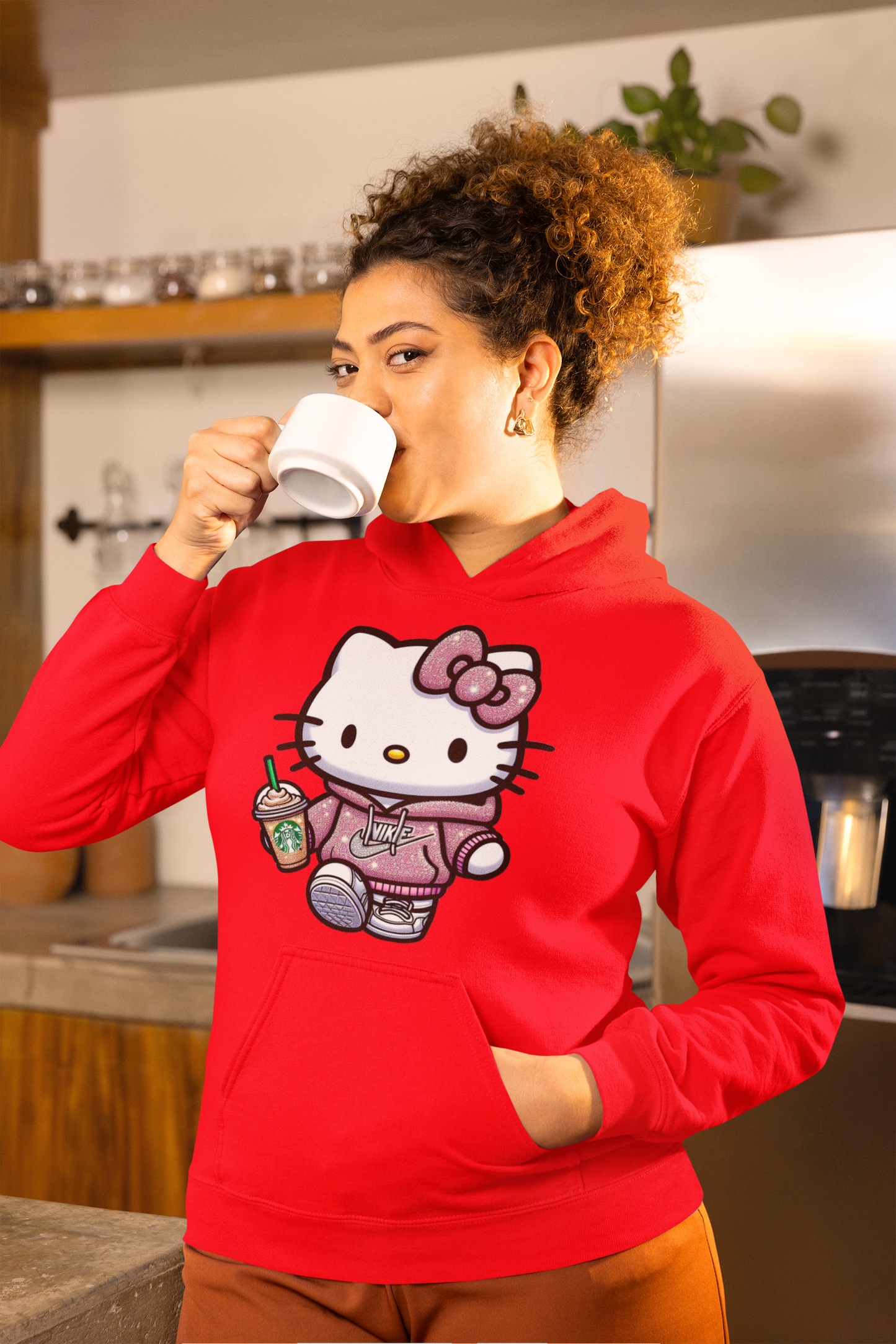 "Hello Kitty Satin-Lined Hoodie: Cozy meets Cute!"